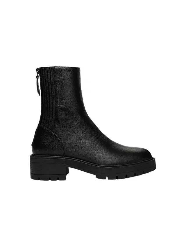 Aquazzura Women's Saint Honore Leather Combat Booties - Black