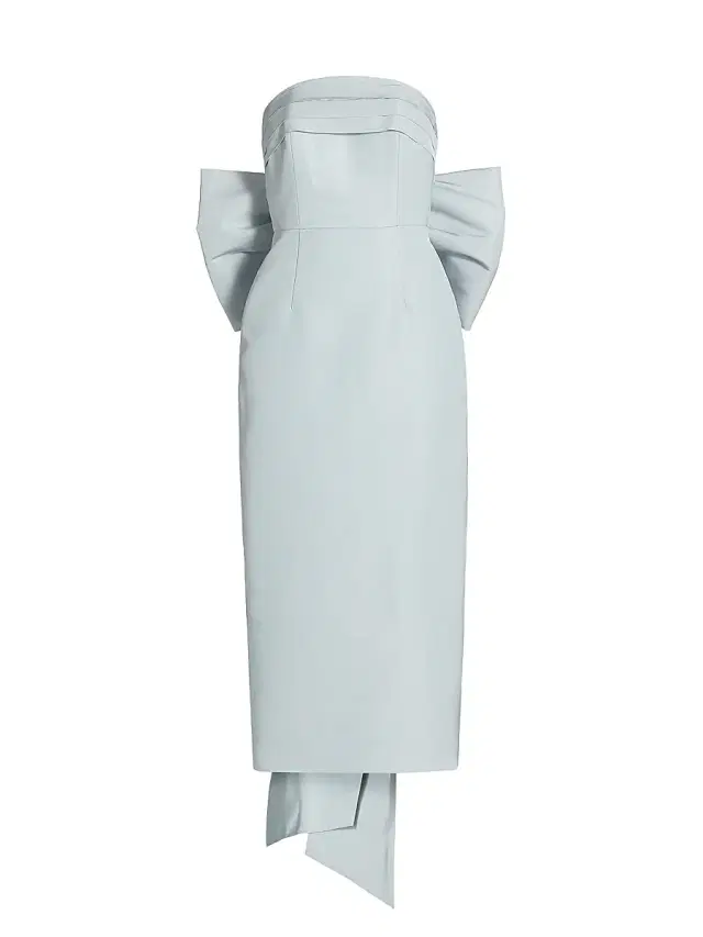 Alexia María Women's Margaret Bow Silk Dress - Light Blue