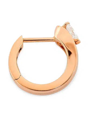 Repossi Women's Serti Inversé 18K Rose Gold & Diamond Single Hoop Earring - Rose Gold | Thumbnail 4