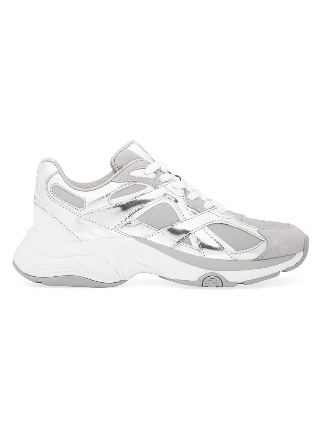 Women's Leo Leather Trainer Sneakers - Silver
