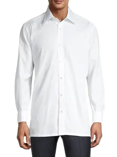 Charvet Men's Solid Poplin Dress Shirt | Thumbnail 3