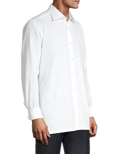 Charvet Men's Solid Poplin Dress Shirt | Thumbnail 4