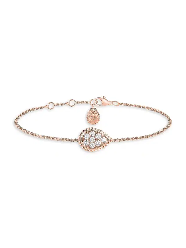 Women's Serpent Bohème 18K Rose Gold & 0.33 TCW Diamond Chain Bracelet/6.1"-6.9" - Pink Gold