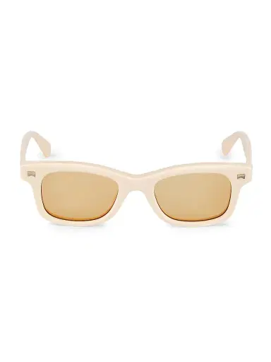 Rhude Men's Sun Ray Acetate 48mm Rectangular Sunglasses - White Yellow | Thumbnail 2 Rhude Men's Sun Ray Acetate 48mm Rectangular Sunglasses - White Yellow | Thumbnail 2