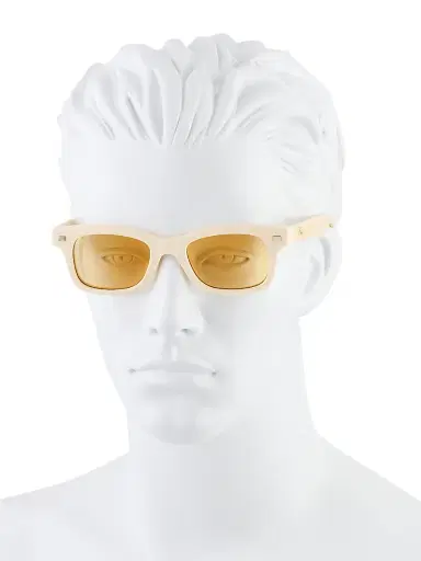 Rhude Men's Sun Ray Acetate 48mm Rectangular Sunglasses - White Yellow | Thumbnail 4 Rhude Men's Sun Ray Acetate 48mm Rectangular Sunglasses - White Yellow | Thumbnail 4