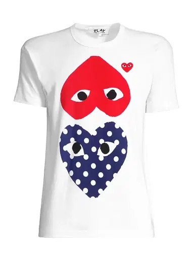 Comme des Garçons PLAY Women's Polka Dot Heart T-Shirt - White - Size XS | Thumbnail 1