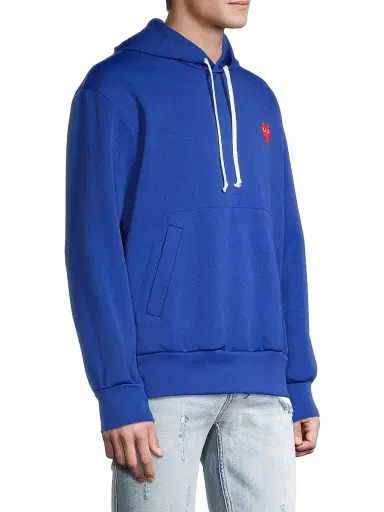 Comme des Garçons PLAY Men's Red Heart Pullover Hoodie Sweatshirt - Navy - Size Medium | Thumbnail 4