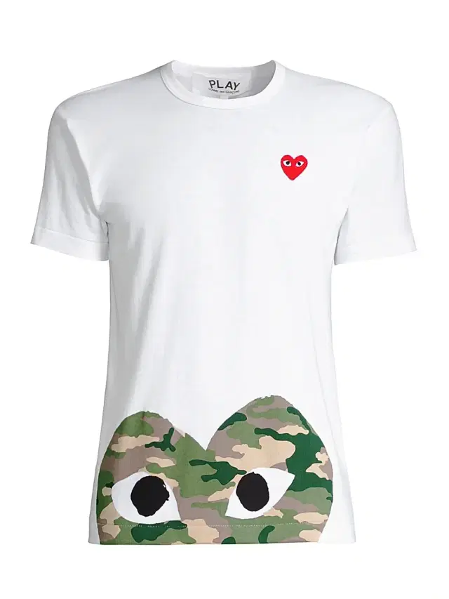 Comme des Garçons PLAY Women's Camo Heart Play T-Shirt - White