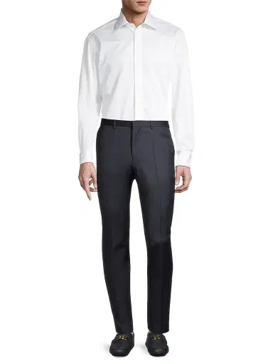 Charvet Men's Hidden Placket Formal Shirt - White | Thumbnail 2 Charvet Men's Hidden Placket Formal Shirt - White | Thumbnail 2