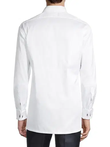 Charvet Men's Hidden Placket Formal Shirt - White | Thumbnail 5 Charvet Men's Hidden Placket Formal Shirt - White | Thumbnail 5
