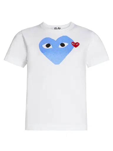 Comme des Garçons PLAY Women's Double Heart T-Shirt - Blue - Size XS | Thumbnail 1