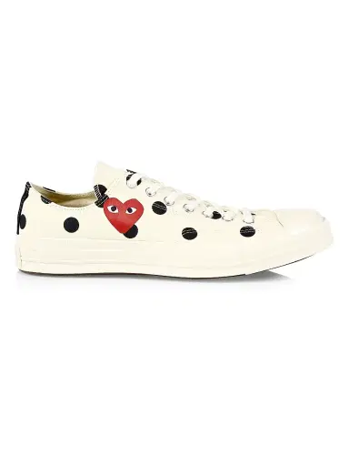 Comme des Garçons PLAY CdG PLAY x Converse Men's Chuck Taylor All Star Polka Dot Low-Top Sneakers | Thumbnail 1 Comme des Garçons PLAY CdG PLAY x Converse Men's Chuck Taylor All Star Polka Dot Low-Top Sneakers | Thumbnail 1