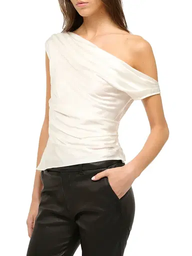 Staud Women's Phare Asymmetric Silk-Blend Top | Thumbnail 4 Staud Women's Phare Asymmetric Silk-Blend Top | Thumbnail 4