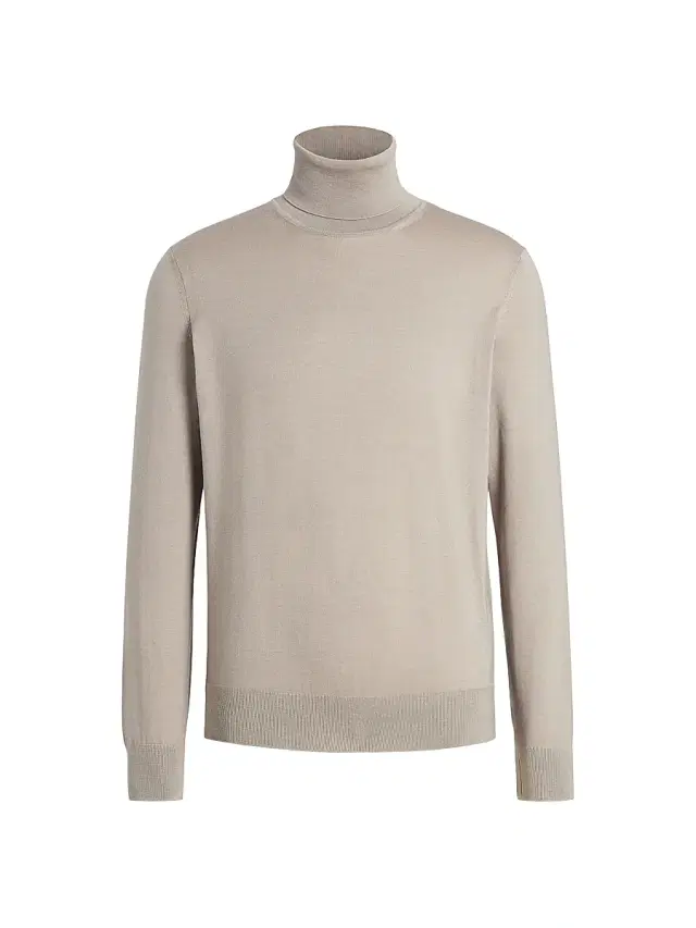 ZEGNA Men's Cashseta Turtleneck Sweater - Light Taupe