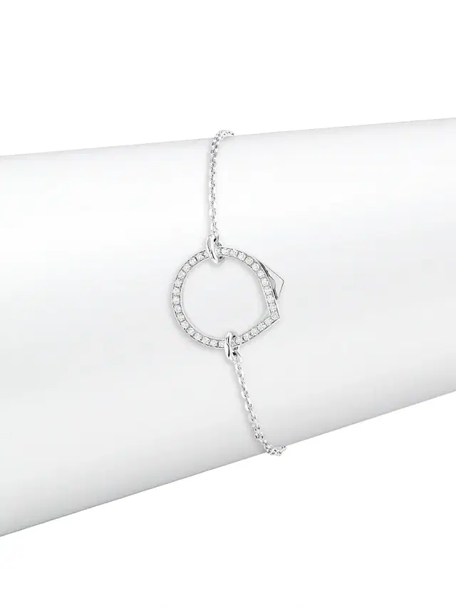 Women's Antifer 18K White Gold & 0.2 TCW Pavé Diamond Pendant Bracelet - White Gold