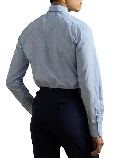 Ralph Lauren Purple Label Men's Aston Cotton Shirt - Blue - Size 16.5 | Thumbnail 4 Ralph Lauren Purple Label Men's Aston Cotton Shirt - Blue - Size 16.5 | Thumbnail 4