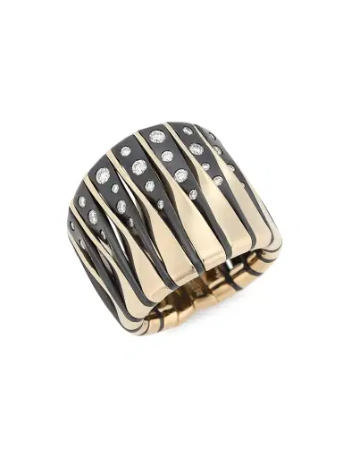 Vhernier Women's Coucher Du Soleil 18K White Gold, Bronze & Diamond Tapered Ring - White Gold Bronzew | Thumbnail 1 Vhernier Women's Coucher Du Soleil 18K White Gold, Bronze & Diamond Tapered Ring - White Gold Bronzew | Thumbnail 1