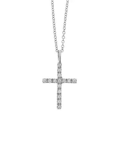 Ileana Makri Women's 18K White Gold & Diamond Cross Pendant Necklace - White Gold | Thumbnail 2