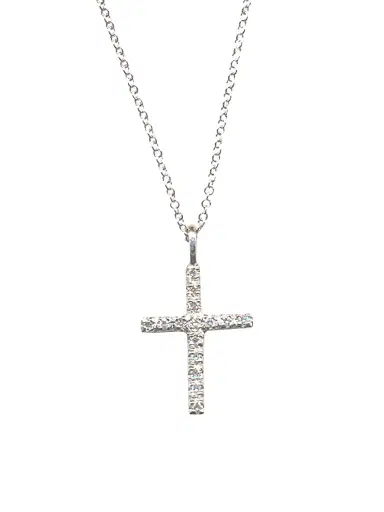 Ileana Makri Women's 18K White Gold & Diamond Cross Pendant Necklace - White Gold | Thumbnail 1