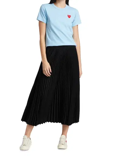 Comme des Garçons PLAY Women's Heart Cotton T-Shirt - Blue | Thumbnail 2