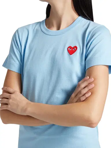 Comme des Garçons PLAY Women's Heart Cotton T-Shirt - Blue | Thumbnail 6