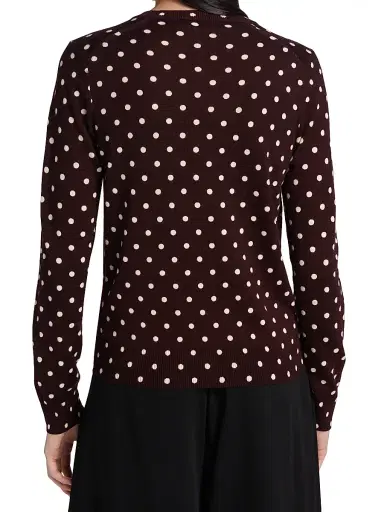 Comme des Garçons PLAY Women's Heart Polka Dot Cardigan - Burgundy - Size XS | Thumbnail 5 Comme des Garçons PLAY Women's Heart Polka Dot Cardigan - Burgundy - Size XS | Thumbnail 5