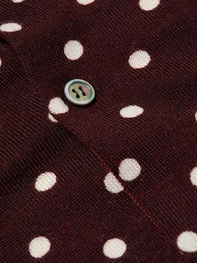Comme des Garçons PLAY Women's Heart Polka Dot Cardigan - Burgundy - Size XS | Thumbnail 7 Comme des Garçons PLAY Women's Heart Polka Dot Cardigan - Burgundy - Size XS | Thumbnail 7