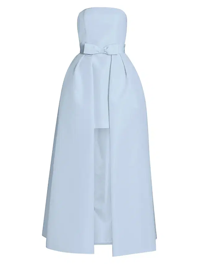 Alexia María Women's Silk Faille Strapless Minidress with Convertible Skirt - Light Blue