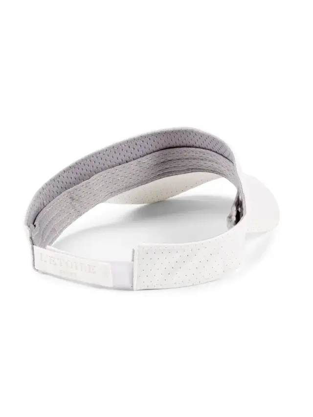 Women's Perforated Faux Leather Visor - White
