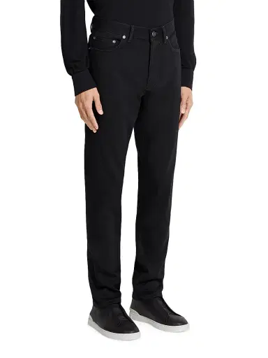 Zegna Men's Rinse-Washed Stretch Cotton Roccia Jeans - Black - Size 40 | Thumbnail 2