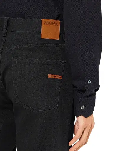 Zegna Men's Rinse-Washed Stretch Cotton Roccia Jeans - Black - Size 40 | Thumbnail 5