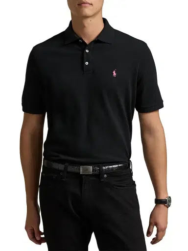 Polo Ralph Lauren Men's Pinky Pony Stretch Mesh Polo Shirt - Polo Black | Thumbnail 3