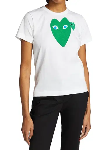 Comme des Garçons PLAY Women's Double Heart T-Shirt - White - Size XS | Thumbnail 3 Comme des Garçons PLAY Women's Double Heart T-Shirt - White - Size XS | Thumbnail 3
