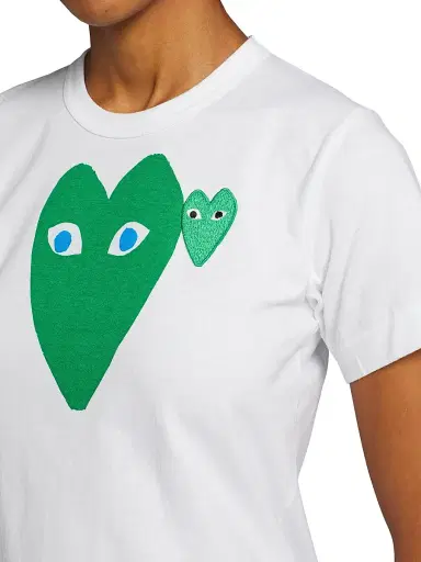Comme des Garçons PLAY Women's Double Heart T-Shirt - White - Size XS | Thumbnail 6 Comme des Garçons PLAY Women's Double Heart T-Shirt - White - Size XS | Thumbnail 6