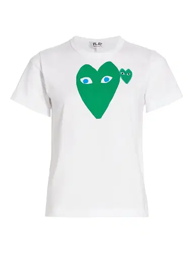Comme des Garçons PLAY Women's Double Heart T-Shirt - White - Size XS | Thumbnail 1 Comme des Garçons PLAY Women's Double Heart T-Shirt - White - Size XS | Thumbnail 1