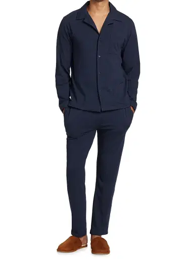 Saks Fifth Avenue Men's COLLECTION Cotton 2-Piece Pajama Set | Thumbnail 2 Saks Fifth Avenue Men's COLLECTION Cotton 2-Piece Pajama Set | Thumbnail 2
