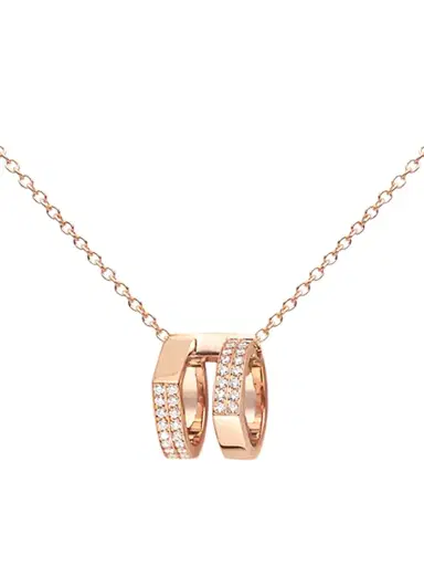 Repossi Women's Antifer 18K Rose Gold & Diamond Two-Row Pendant Necklace | Thumbnail 1