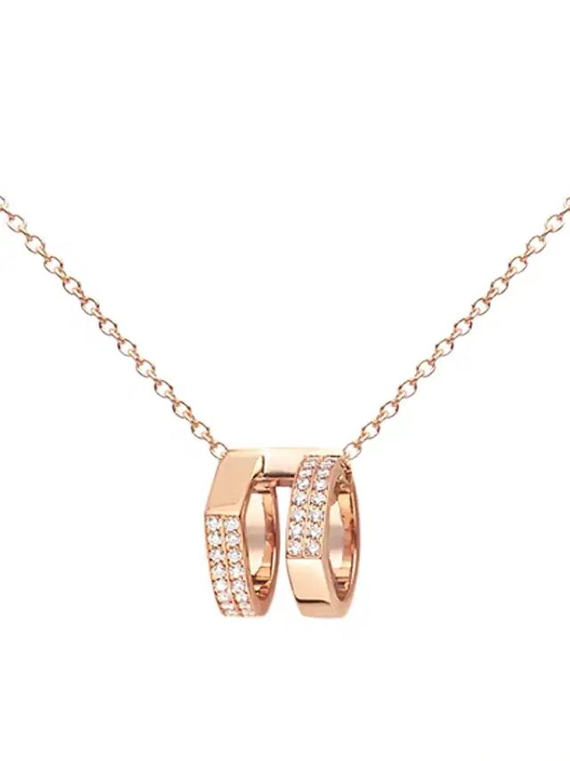 Women's Antifer 18K Rose Gold & Diamond Two-Row Pendant Necklace