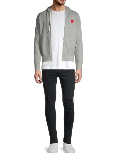 Comme des Garçons PLAY Women's Play Zip Hooded Sweater | Thumbnail 2 Comme des Garçons PLAY Women's Play Zip Hooded Sweater | Thumbnail 2