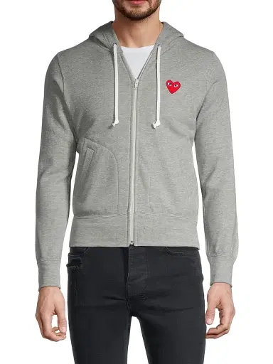 Comme des Garçons PLAY Women's Play Zip Hooded Sweater | Thumbnail 3 Comme des Garçons PLAY Women's Play Zip Hooded Sweater | Thumbnail 3