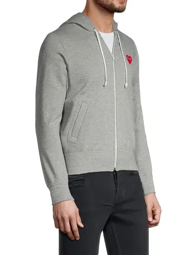 Comme des Garçons PLAY Women's Play Zip Hooded Sweater | Thumbnail 4 Comme des Garçons PLAY Women's Play Zip Hooded Sweater | Thumbnail 4