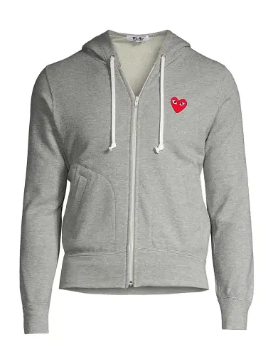 Comme des Garçons PLAY Women's Play Zip Hooded Sweater | Thumbnail 1 Comme des Garçons PLAY Women's Play Zip Hooded Sweater | Thumbnail 1