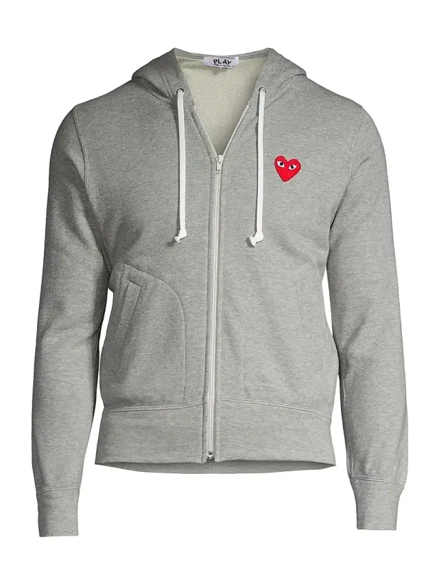 Comme des Garçons PLAY Women's Play Zip Hooded Sweater - Grey