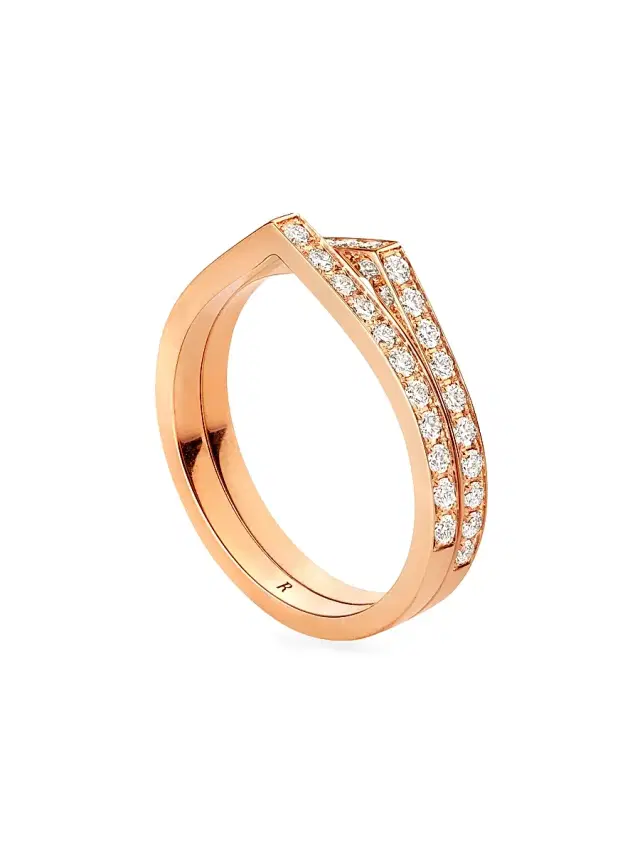 Women's Antifer 18K Gold & 0.52 TCW Diamond 2-Row Ring - Rose Gold