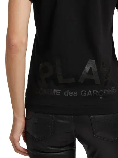 Comme des Garçons PLAY Women's Double Heart Graphic T-Shirt - Black - Size Medium | Thumbnail 5 Comme des Garçons PLAY Women's Double Heart Graphic T-Shirt - Black - Size Medium | Thumbnail 5