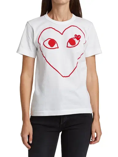 Comme des Garçons PLAY Women's Large Heart Graphic T-Shirt - White - Size Large | Thumbnail 2 Comme des Garçons PLAY Women's Large Heart Graphic T-Shirt - White - Size Large | Thumbnail 2