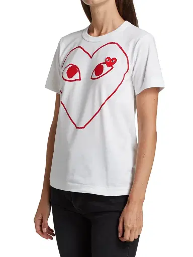 Comme des Garçons PLAY Women's Large Heart Graphic T-Shirt - White - Size Large | Thumbnail 3 Comme des Garçons PLAY Women's Large Heart Graphic T-Shirt - White - Size Large | Thumbnail 3