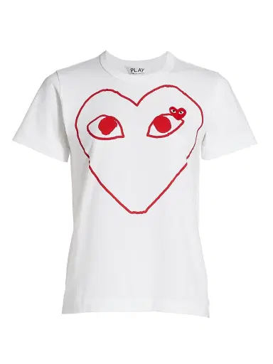 Comme des Garçons PLAY Women's Large Heart Graphic T-Shirt - White - Size Large | Thumbnail 1 Comme des Garçons PLAY Women's Large Heart Graphic T-Shirt - White - Size Large | Thumbnail 1