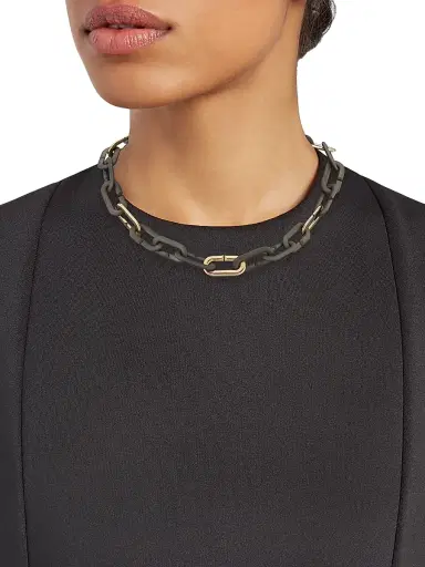 Vhernier Women's Mon Jeu 18K White Gold & Titanium Chain Necklace - White Black | Thumbnail 2