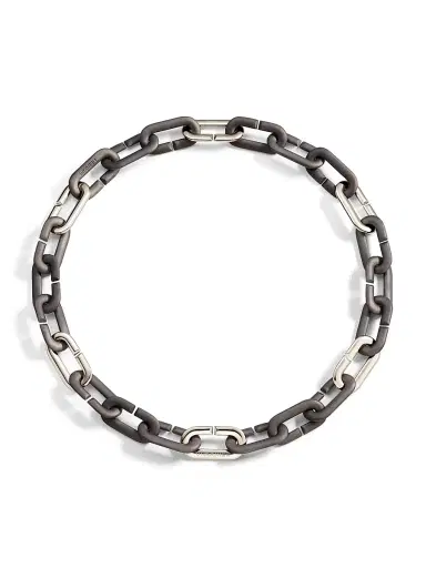 Vhernier Women's Mon Jeu 18K White Gold & Titanium Chain Necklace - White Black | Thumbnail 1